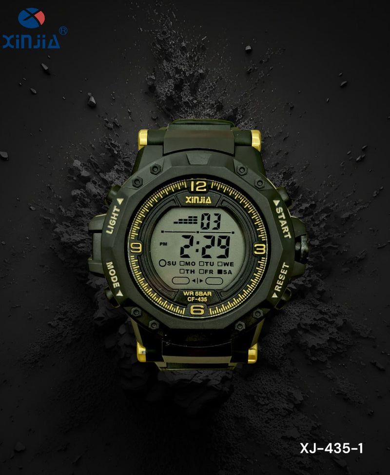 CF-435-1 XINJIA NEGRO DORADO-RELOJ