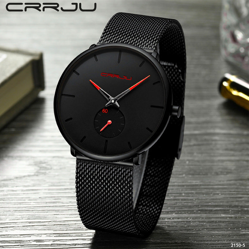 2150-5 CRRJU NEGRO/ROJO METAL HOMB RELOJ