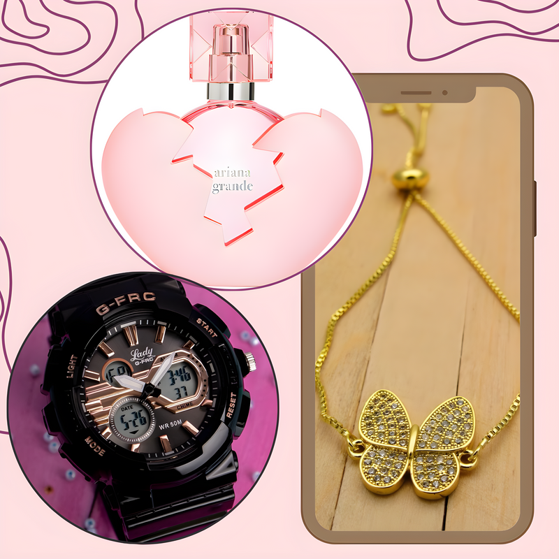 KITX3 PERFUME THANK U NEXT+RELOJ+PULSERA